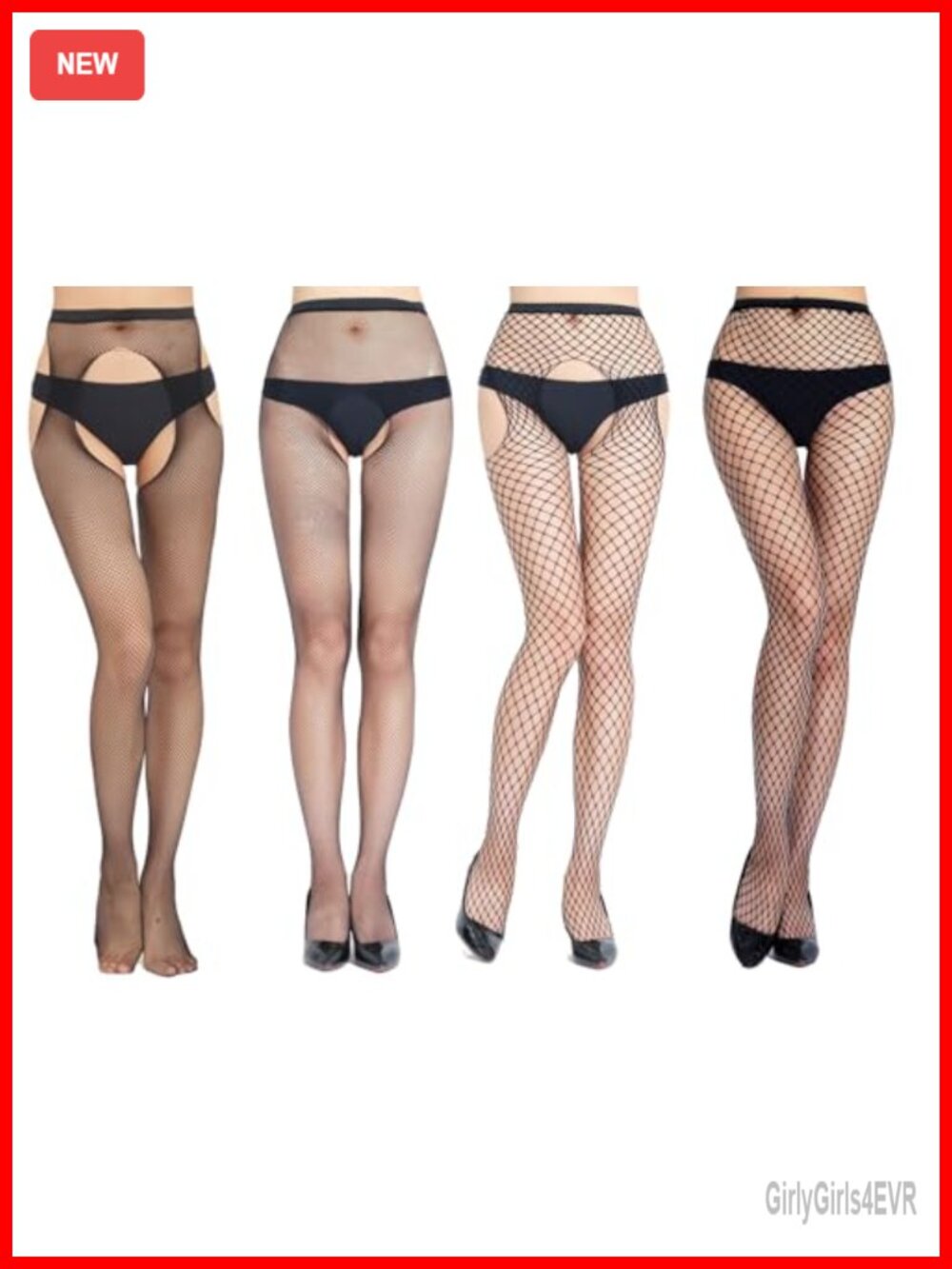 Women's Fishnet Tights Stretchy Patterned Pantyhose 4 Pack